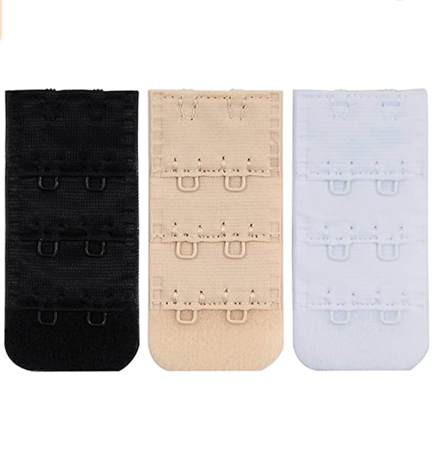 Women Polyester Bra Extender - 2- Hook-2Eye(Black-White-Beige) Love your Old bras ,Use bra extenders Combo Pack Of 3, Size-Free, Color-MultiColor(White+Black+Skin)-image-45