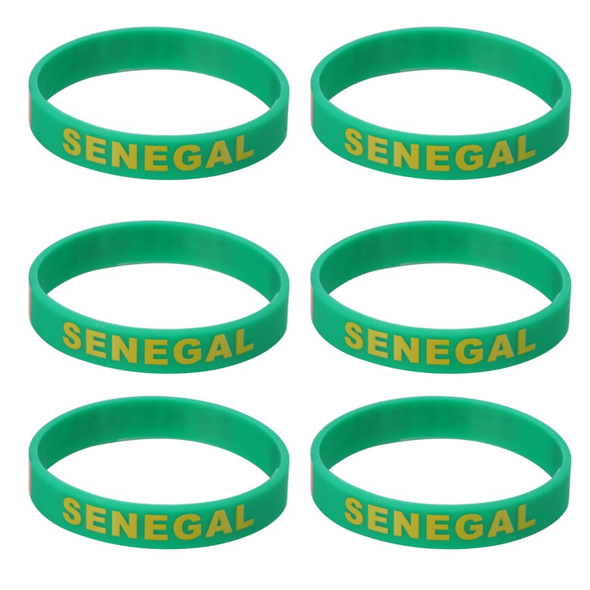Milisten 6 Pièces Bracelets En Silicone Drapeau Du Pays Bracelet Drapeau National Bracelet Drapeau Du Sénégal Bracelet De Sport En Caoutchouc Pour De Sport International Course