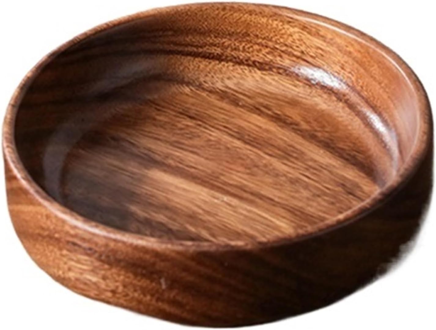 Solid Wood Bowl Walnut Boat Wooden Salad Fruit Vintage Storage Home Kitchen Utensils(20cm)