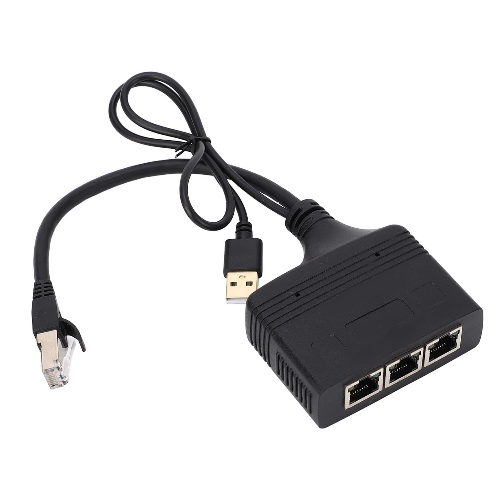 Ethernet Splitter 1 To 3, Ethernet Port Splitter RJ45 Ethernet Splitter Adapter Network Splitter 1 To 3 1000Mbps with USB Cable for TV Router