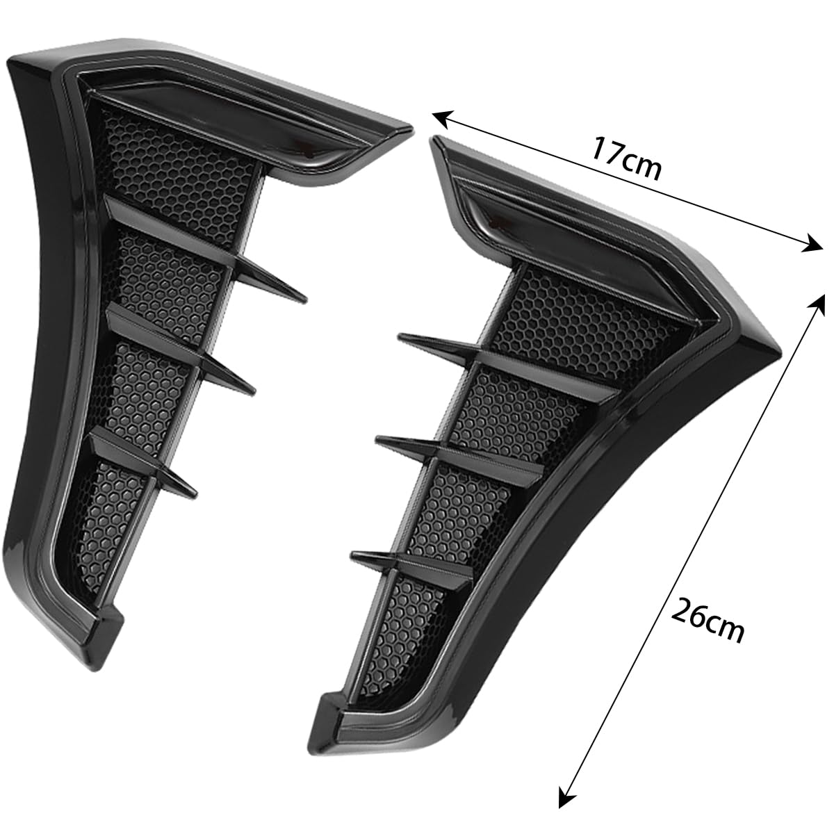 JNNJ 2Pcs Car Laterale Vent Vent Cover Trim, Universale Griglia Laterale Per Flusso D'Aria Per Auto, Rivestimento Di Prese D'Aria Laterali Decorative, Universali Car Styling Accessori(Nero)