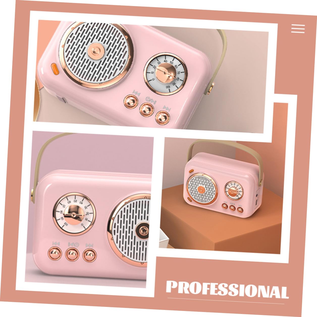 Altavoz Portátil con Micrófono Inalámbrico Compacto para Karaoke, Estilo Retro, Función de Conexión Inalámbrica, Uso en Exteriores y Hogar, Diseño Ligero para Jóvenes, Color Rosa