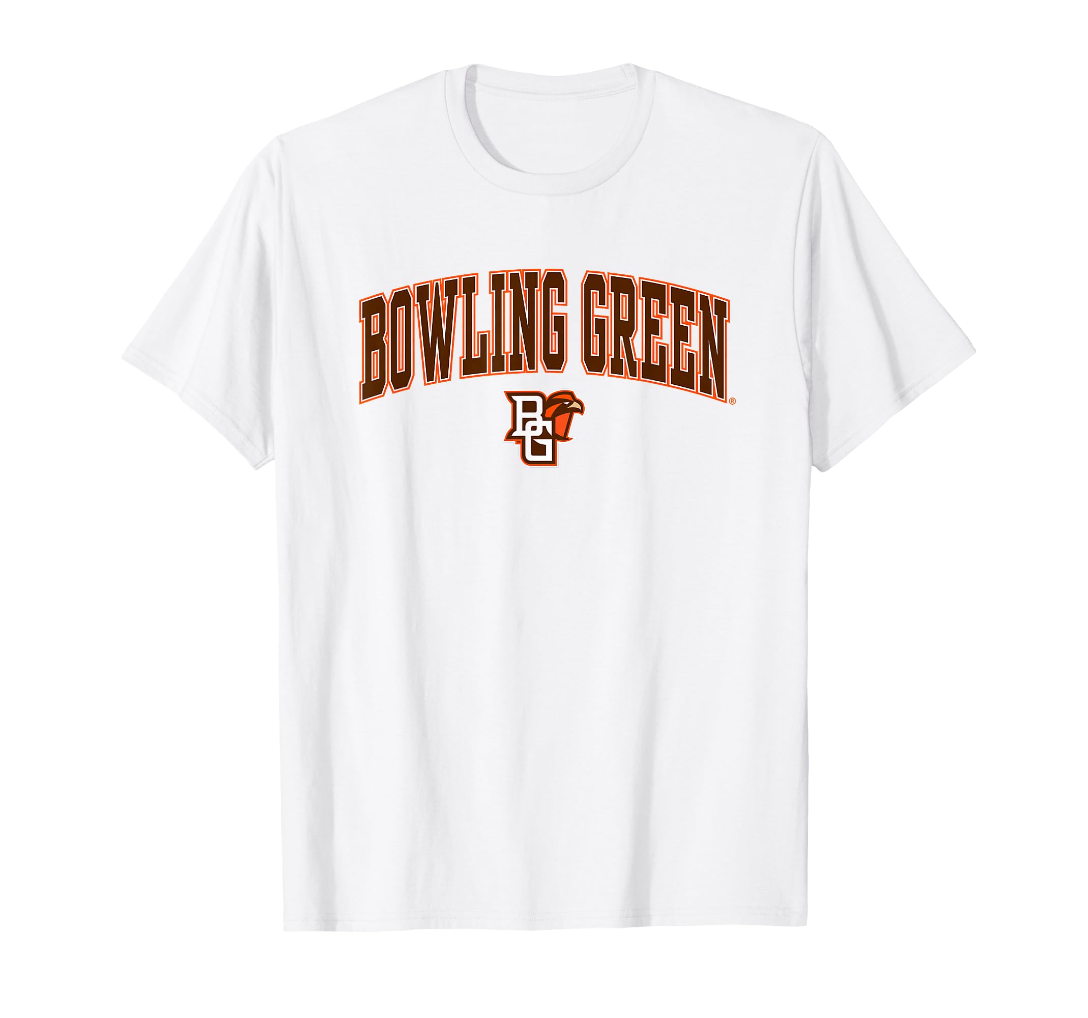 Elite Authentics Bowling Green Falcons Arch Over Officially Licensed Unisex-Adults White Short Sleeve Crew Neck T-Shirt
