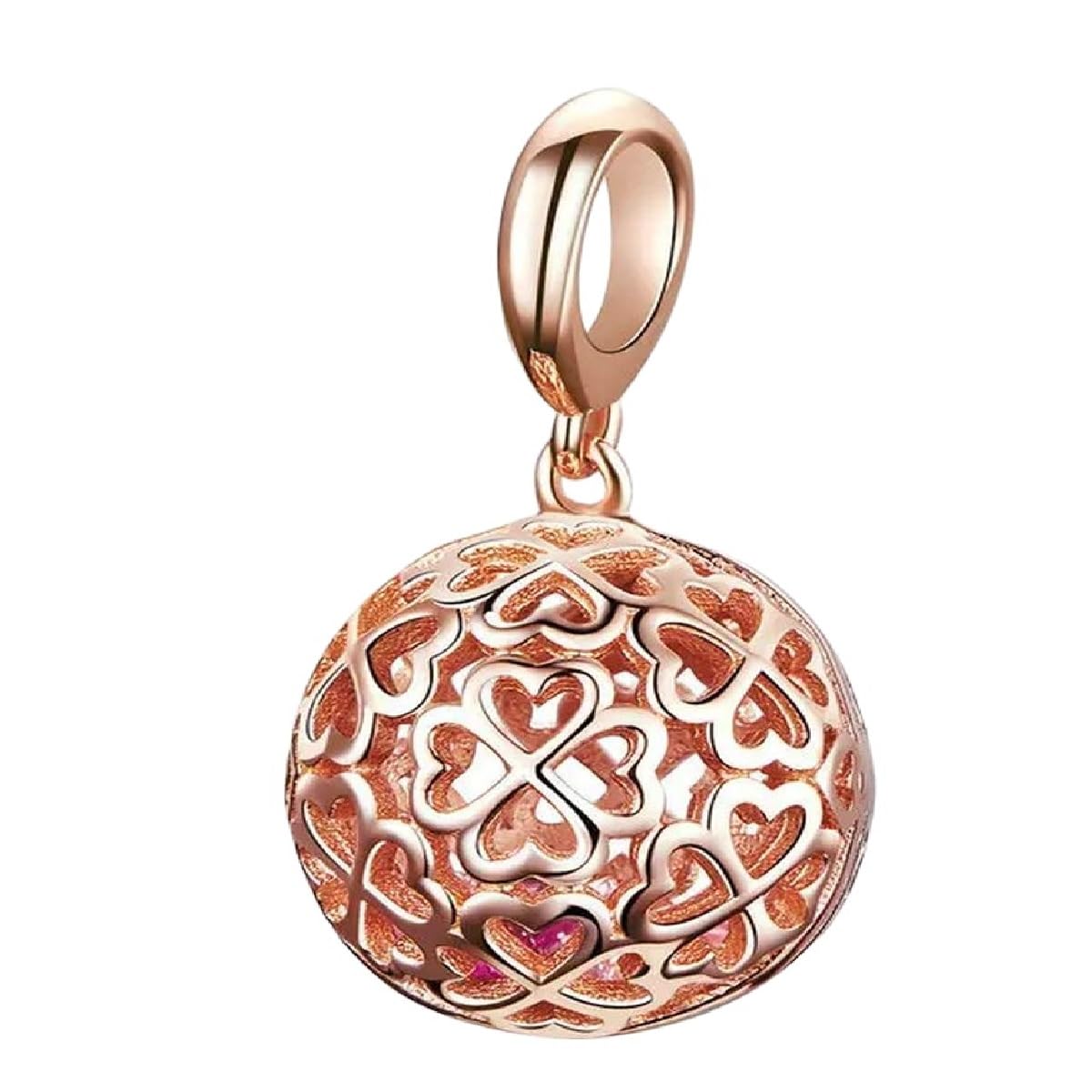 Breloque cage fleur argent 925 avec message pour vous idée cadeau