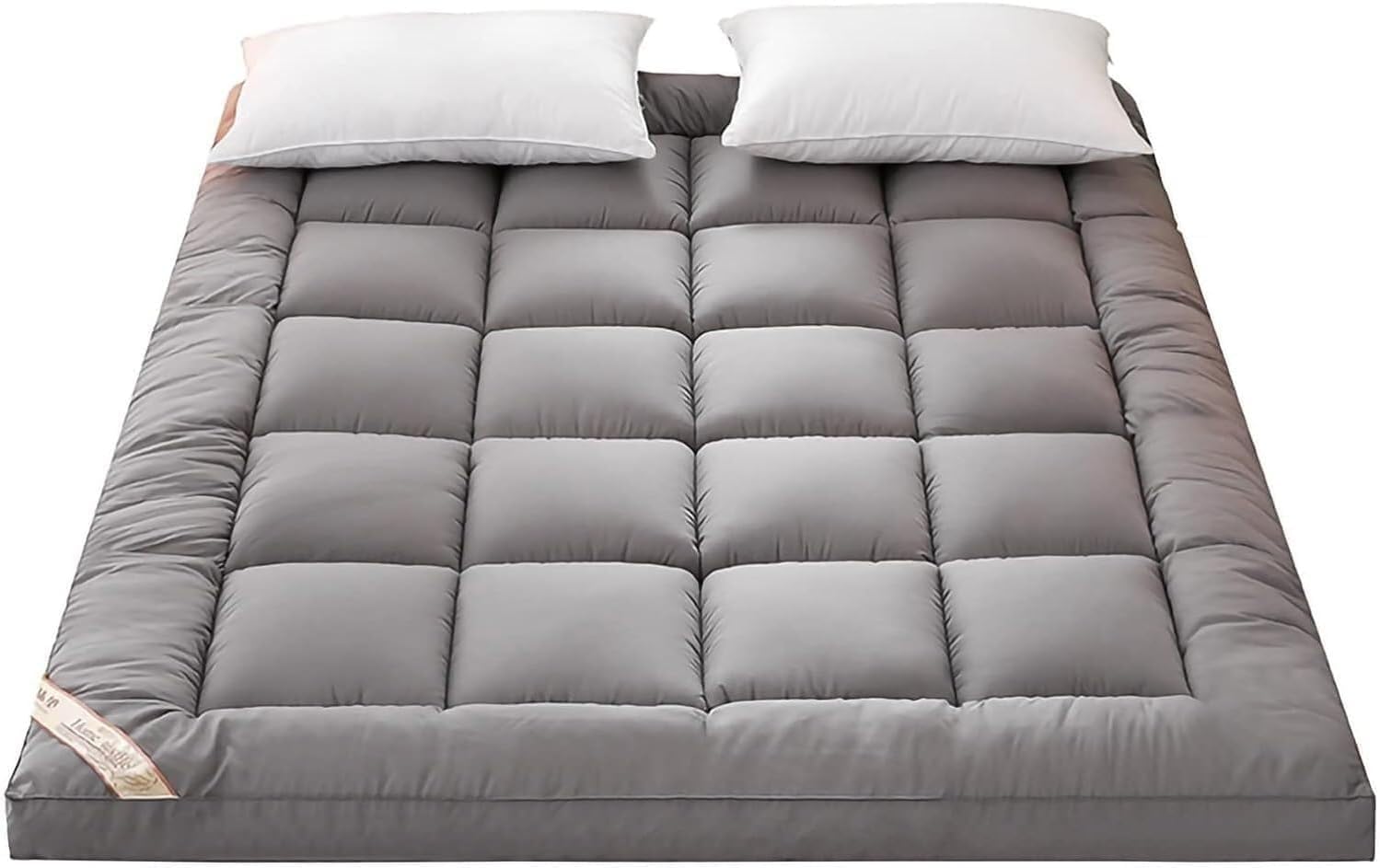 Japanese Floor Futon Mattress Foldable Tatami Roll Mat Fluffy Bed Mattress Portable Sleeping Pad for Home, Dormitory(Gray,90 * 200cm)