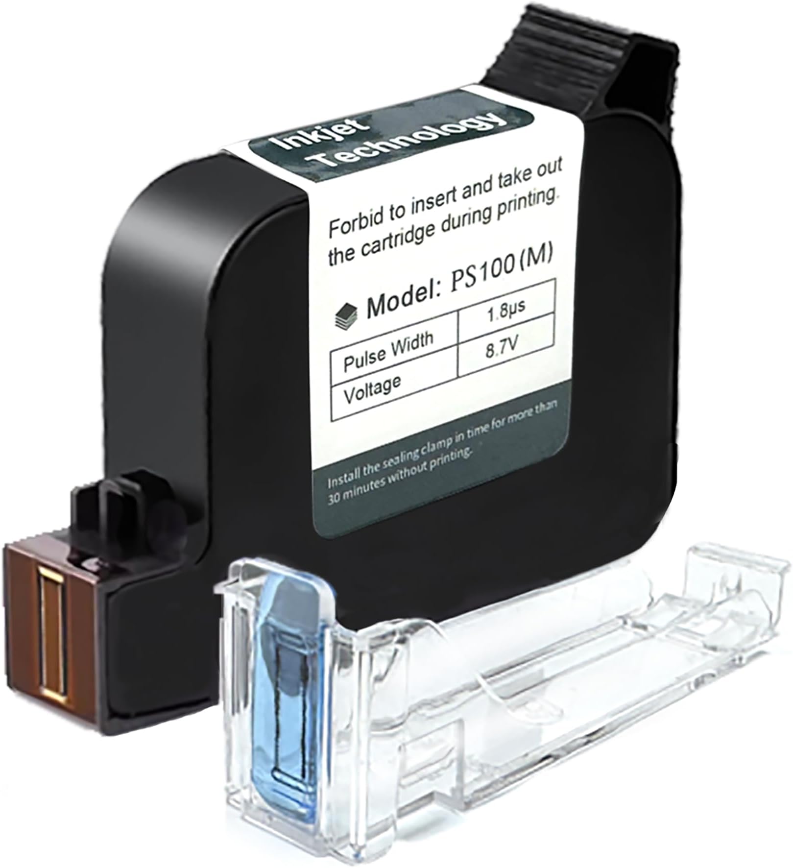 Phezer Original 42ml Black Quick Dry Solvent Ink Cartridge Replacement PS100 for 0.5inch/12.7mm Handheld Inkjet Printers P15 / P16 / P18 (Black)