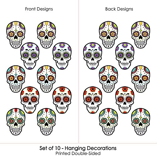 Big Dot Of Happiness Hanging Day Of The Dead - Outdoor Hanging Decor - Halloween Party Decorations - 10 Pieces #TOP2