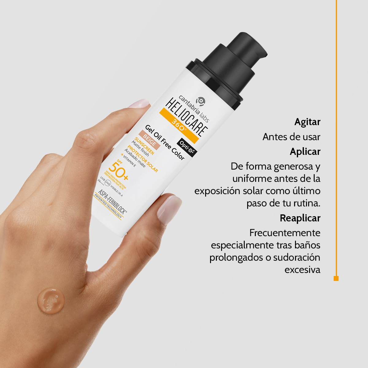 Cantabria Labs - Heliocare 360º Color Gel Oil-Free SPF 50+ - 50 ml - Beige - Fotomaquillaje Matificante - Piel Grasa con tendencia acnéica