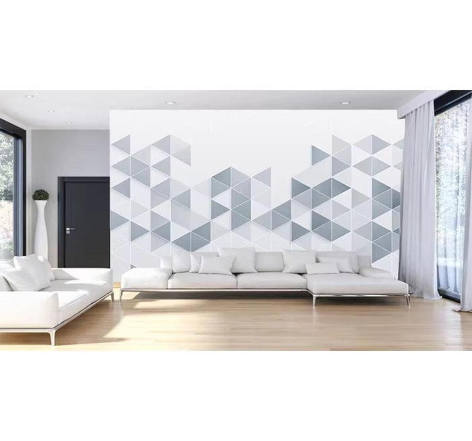 Minimalist Colourful Geometric Triangles Patchwork 3D Wallpaper Easy Install Feature Office Living Room Sofa Bedroom TV Background Wall Decoration-250cm×170cm