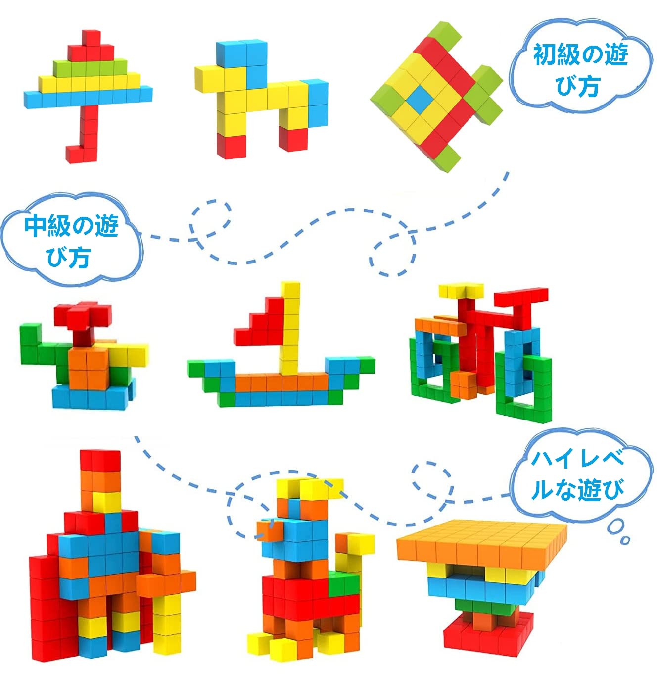 Amazon | BESOO マグネットキューブ マグネット積み木 図形 体積 算数