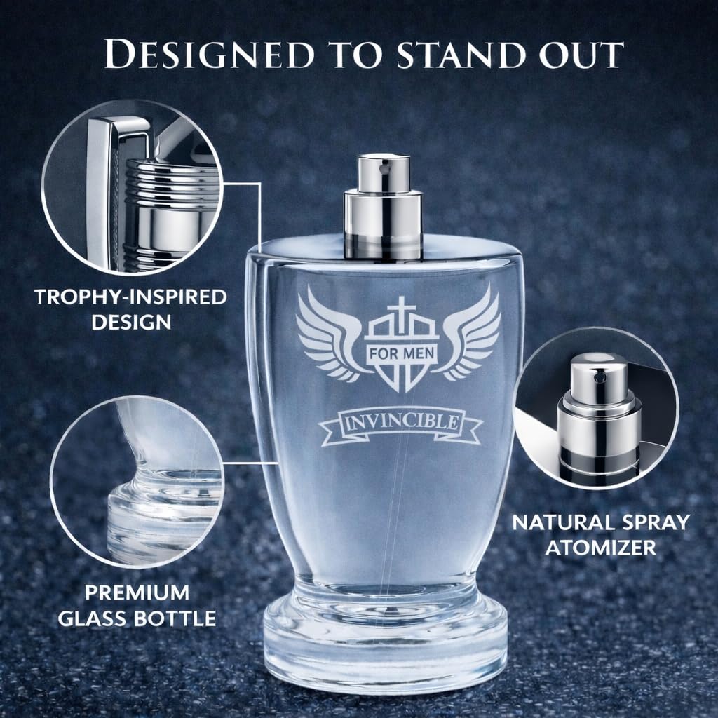 Sandora Invincible Eau de Parfum for Men, Fresh Aquatic Woody Cologne