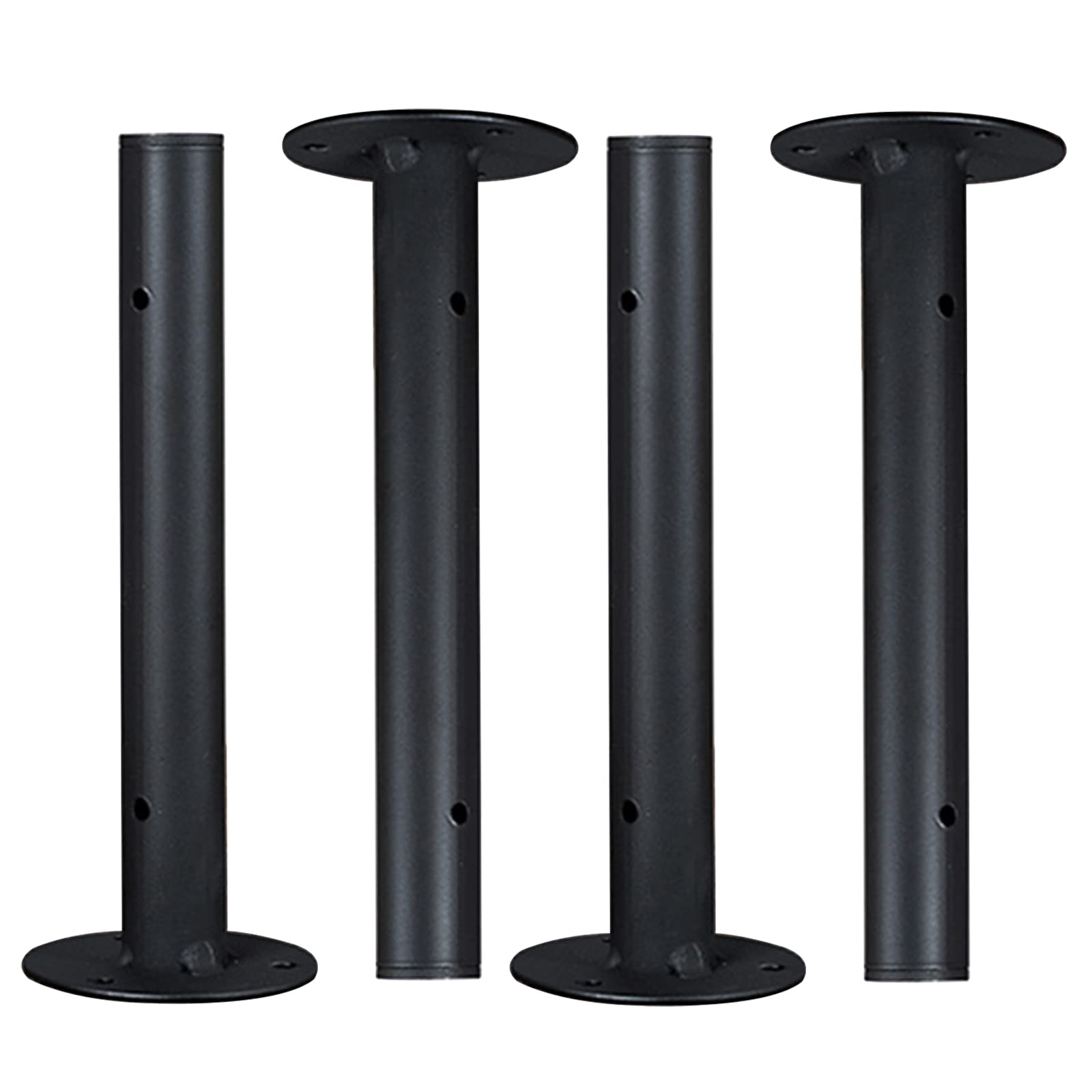 4 Pezzi Staffe per Mensole a Forma di Tubo Industriale Supporto per Ripiani per Carichi Pesanti in Ferro Nero Reggimensole da Parete, per Cucina, Ufficio, Negozio, con Viti (350mm/13.8in)