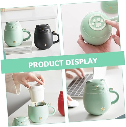 Miniatura 5 de Didiseaon Taza de té Taza de café para el hogar Vaso de café con tapa Taza de cerámica con tapa Vasos para beber con tapas Taza de café de cerámica