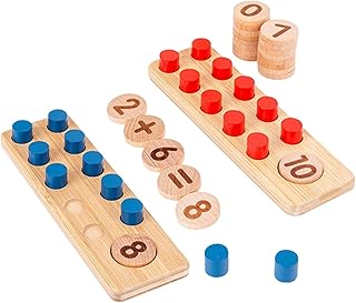 predolo Ten Frames Manipulativos de matemática para sala de aula e jardim de infância, de madeira, multi