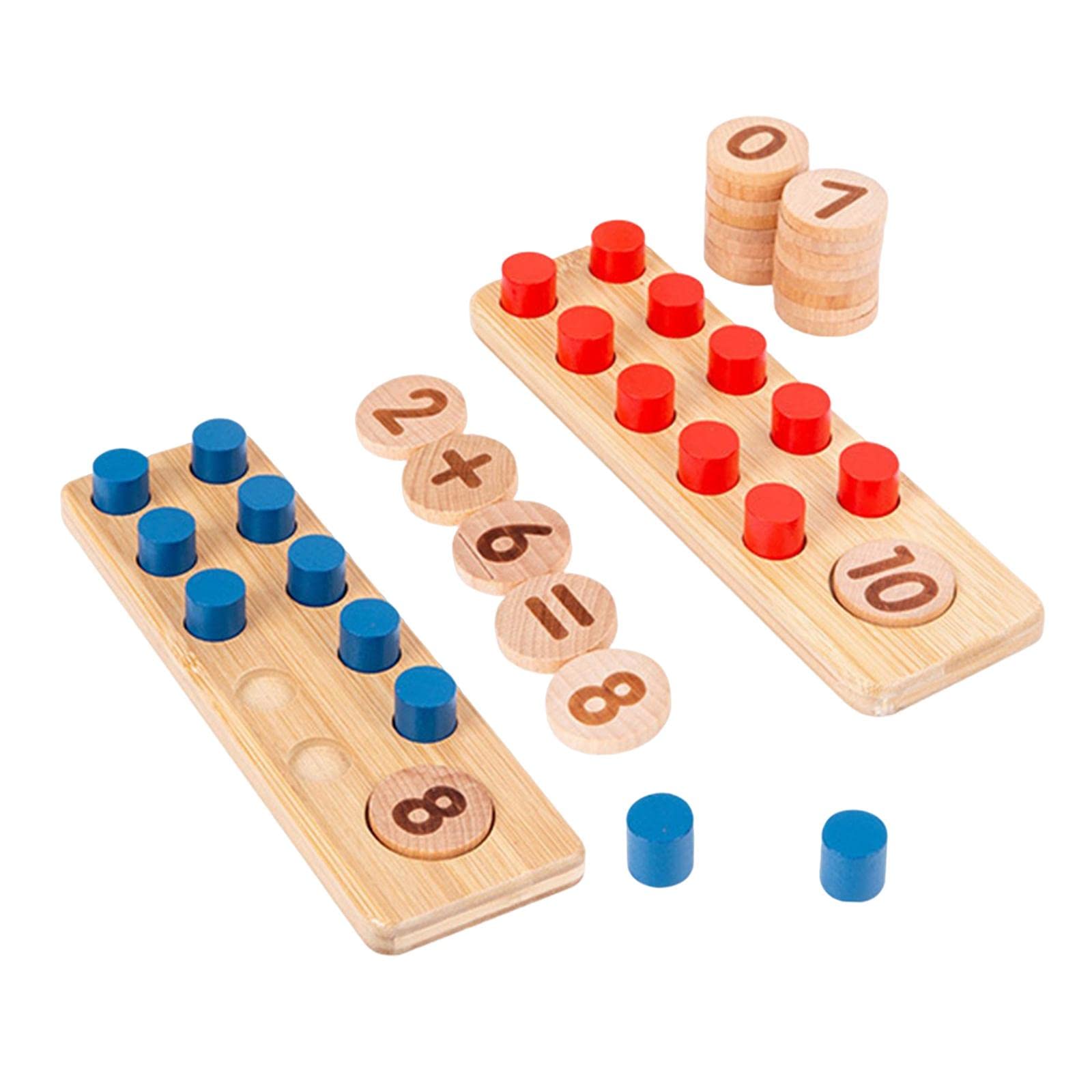 2 Stück Zehnerrahmen Set Mathematik Manipulative Rechenrahmen Zählchips Unterrichtskarte aus Klarem PVC für Zahlenaufbau Frühmathematik Kita