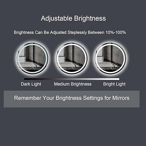 Miniatura 3 de Espejo de tocador con luces, espejo de tocador LED antivaho montado en la pared, memoria, botón táctil inteligente, a prueba de roturas