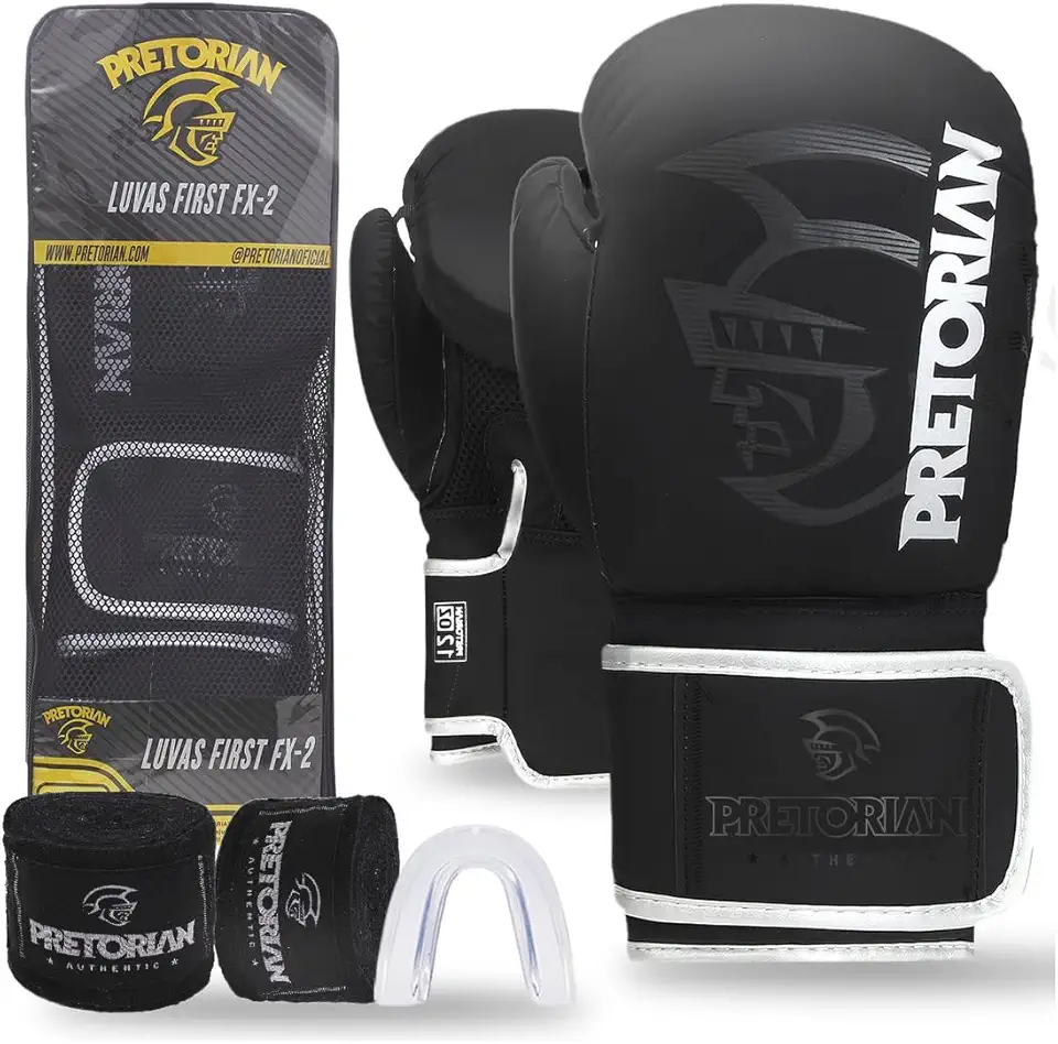 Luva de Boxe e Muay Thai FX2 Pretorian + Protetor Bucal + Bandagem 2.8M