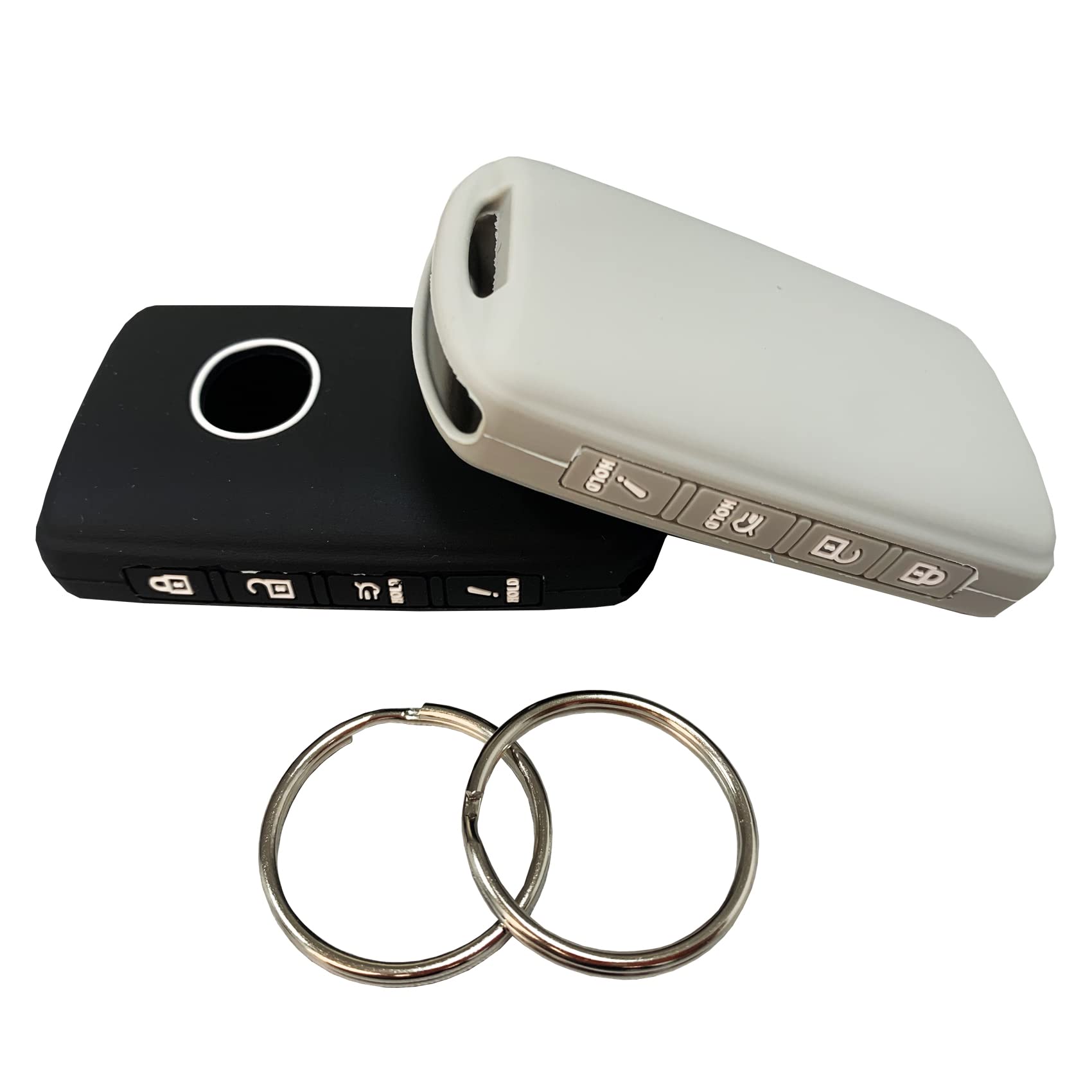 JT Jupetory4 Buttons Silicone Rubber Key Fob Cover Compatible with 2019-2023 Mazda 3 6 CX-5 CX-9 CX-30 CX-50 Black Gray