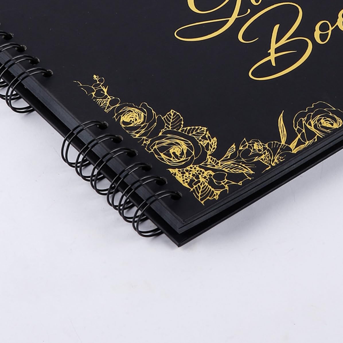 Libro de Invitados de Boda Horizontal DIY Estampado Dorado