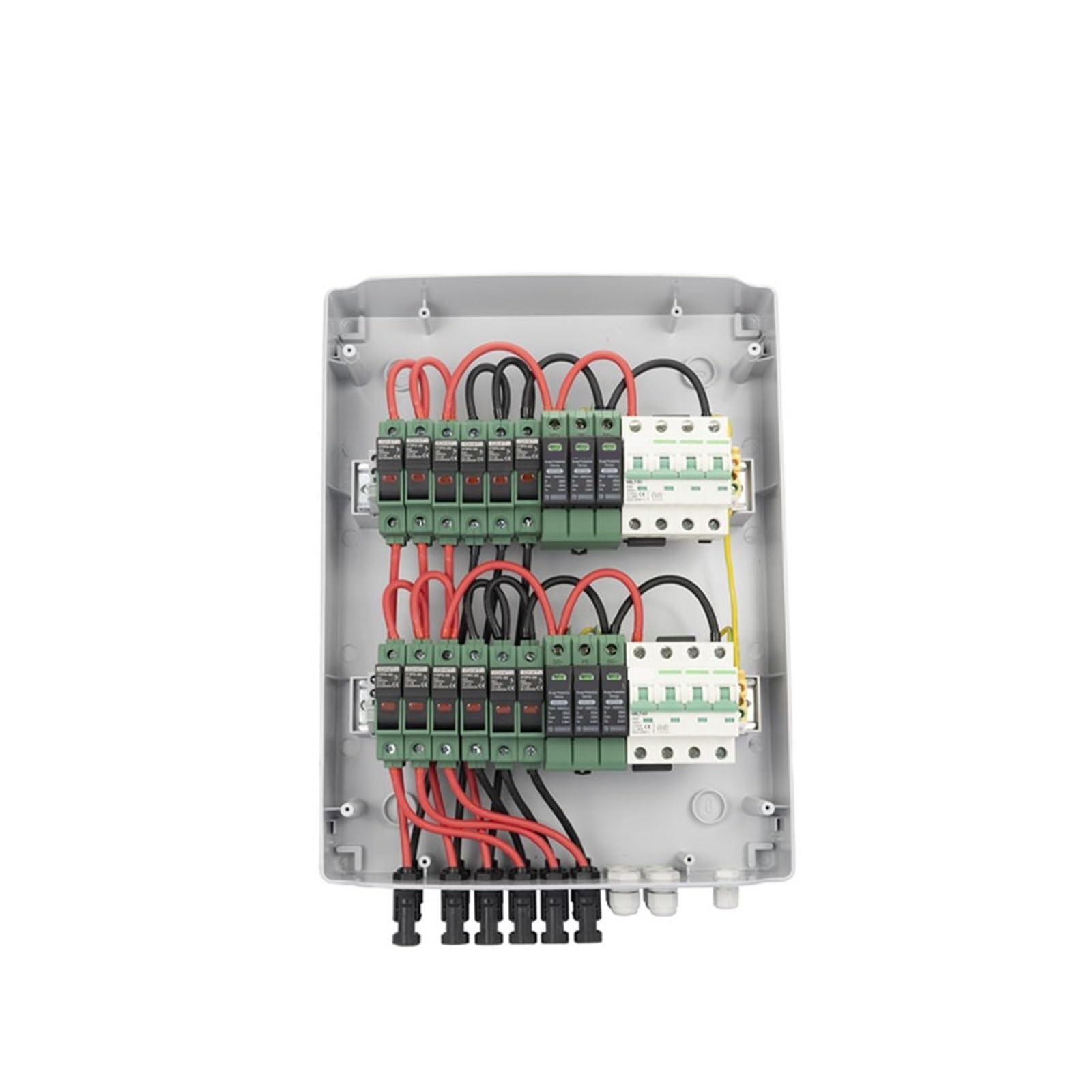 RWRAPS Scatola combinatrice CC fotovoltaica Impermeabile IP65 con Protezione Contro i fulmini da sovratensione Solare 6-in-2-out 1000 V 26 Vie