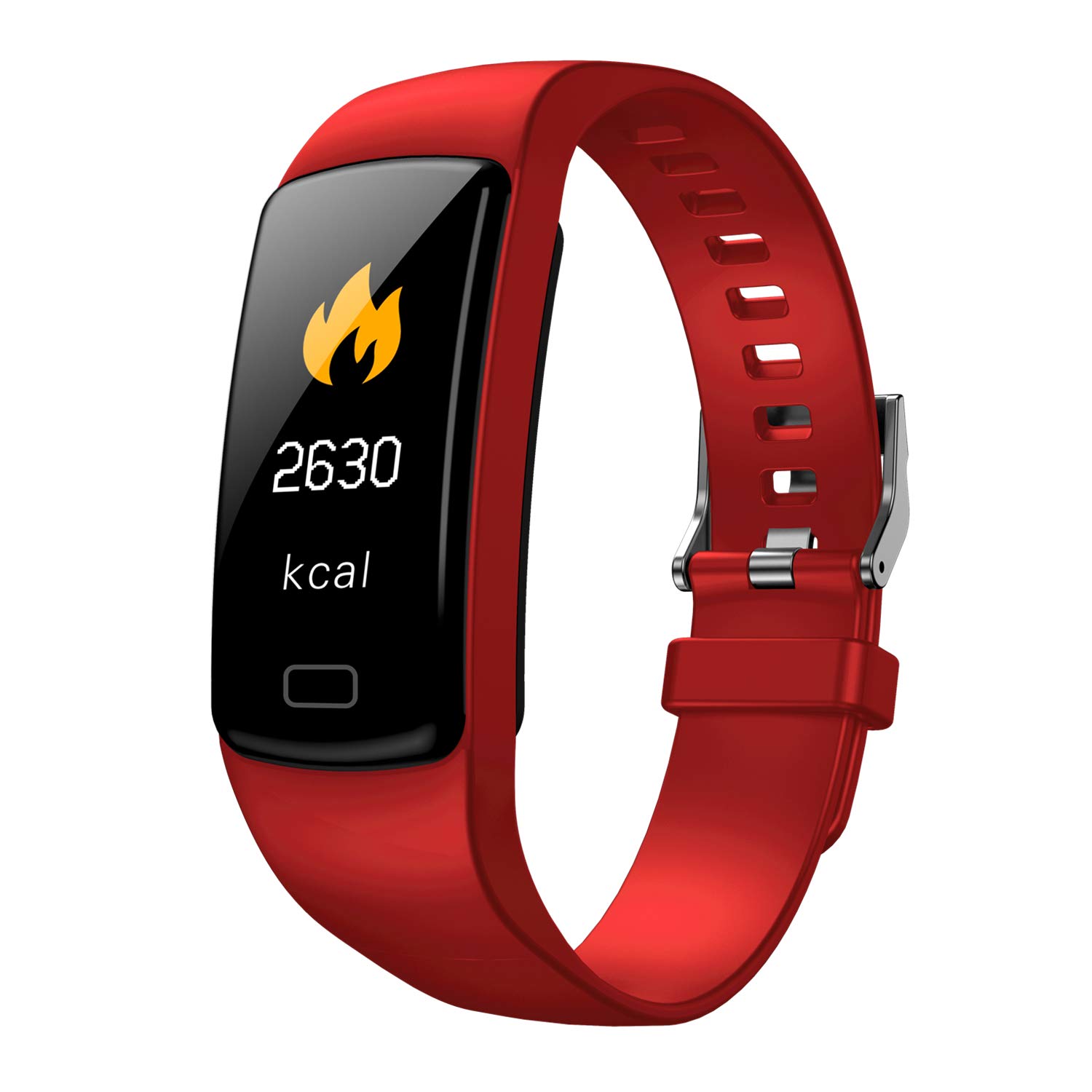 JCDBT Sport Smartwatch - Activity and Fitness Tracker: Heart Rate, Sleep Monitor, Calorie and Step Counter, IP67 Waterproof - Red