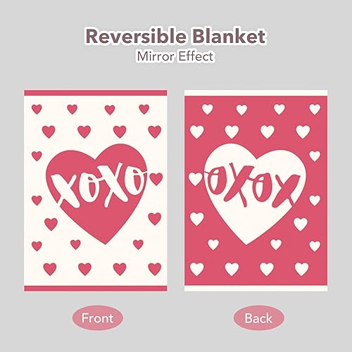 Miniatura 4 de Snuggle Sac Manta de punto con forma de corazón, regalo de amor para mamá, sofá, cama, súper suave y cálida, manta de regalo de microfibra, rosa, 50