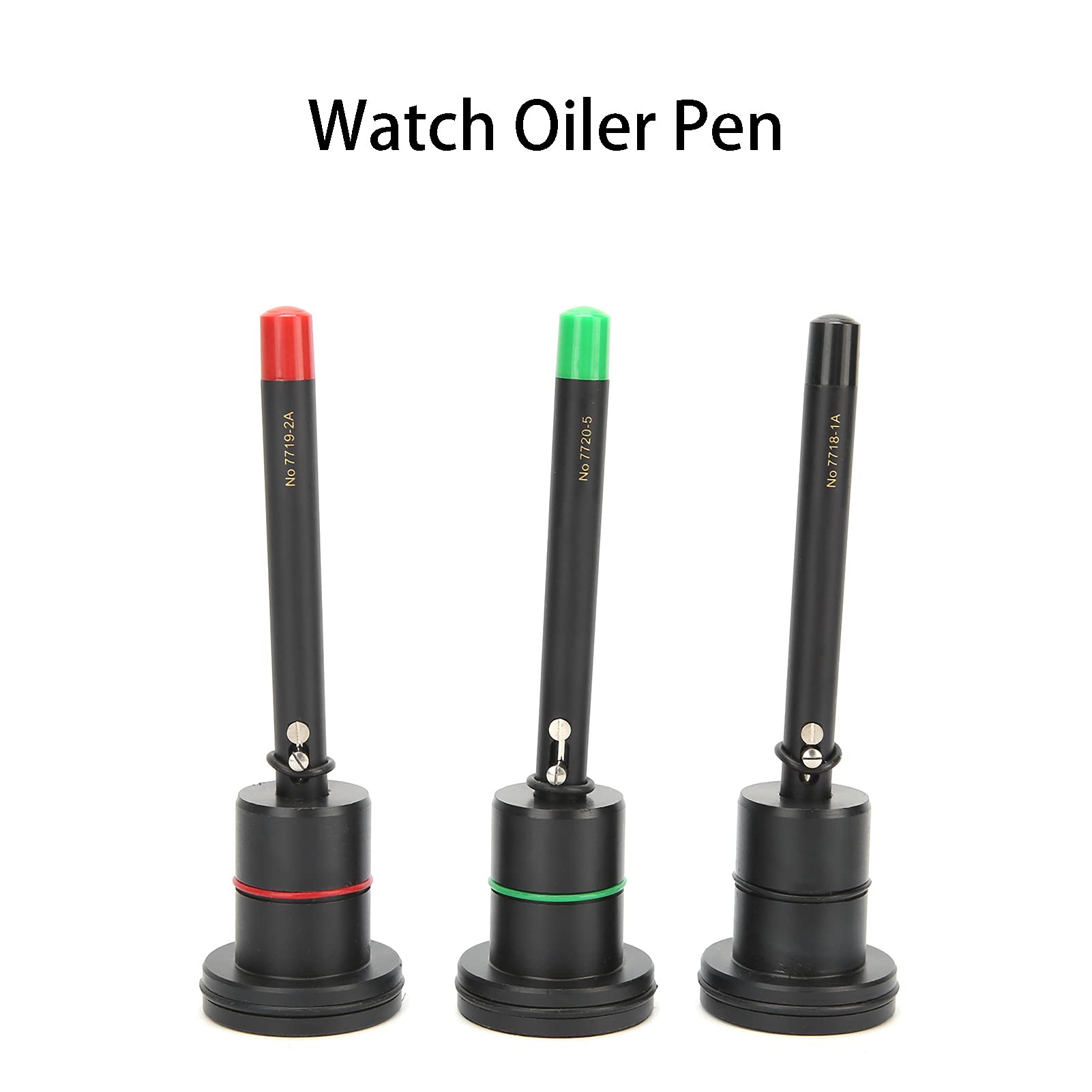 Generic Uhrenöler-Stift-Set, 3-teilig, Professionelles Präzisionswerkzeug für die Uhrenreparatur, 10,5 Cm Lang, Grün, Rot, Schwarz, Kunststoff-Ölstifte