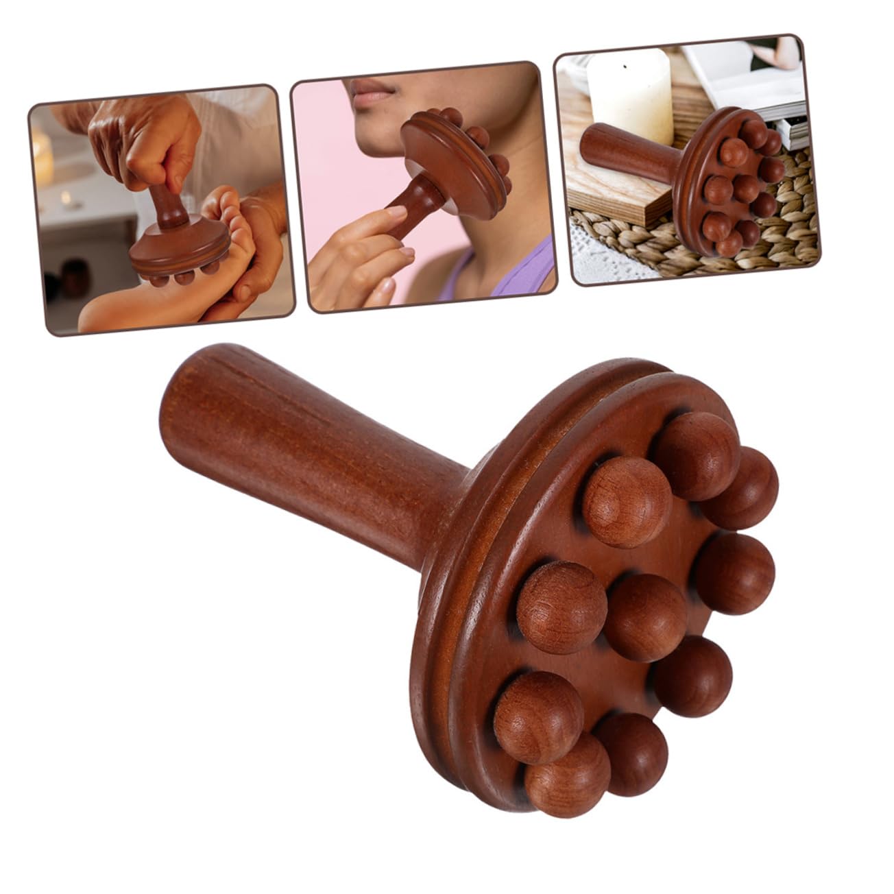 PACKOVE 2 Series Cepillo De Mano Para Masaje De Pies Herramienta De Masaje Cepillo De De Vientre Herramientas De Manual De Madera 2 Piezas*2