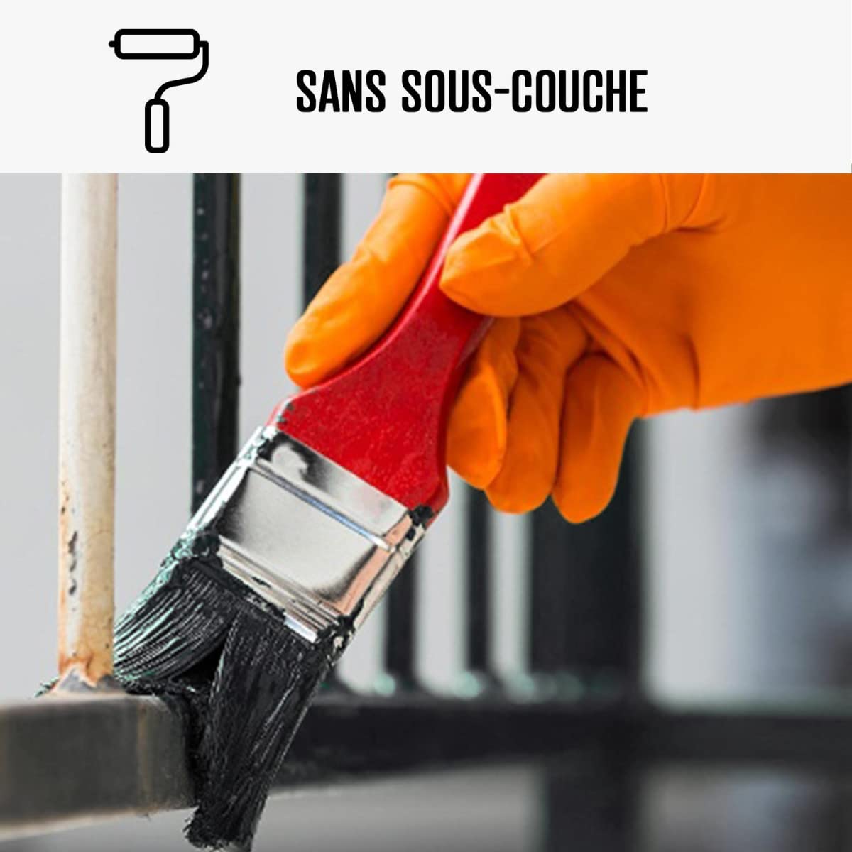 ARCANE INDUSTRIES Peinture métal et Fer pour Portail, Grille et Garde-Corps : Arcalaque 101-0.5 L Noir Brillant - RAL 9005