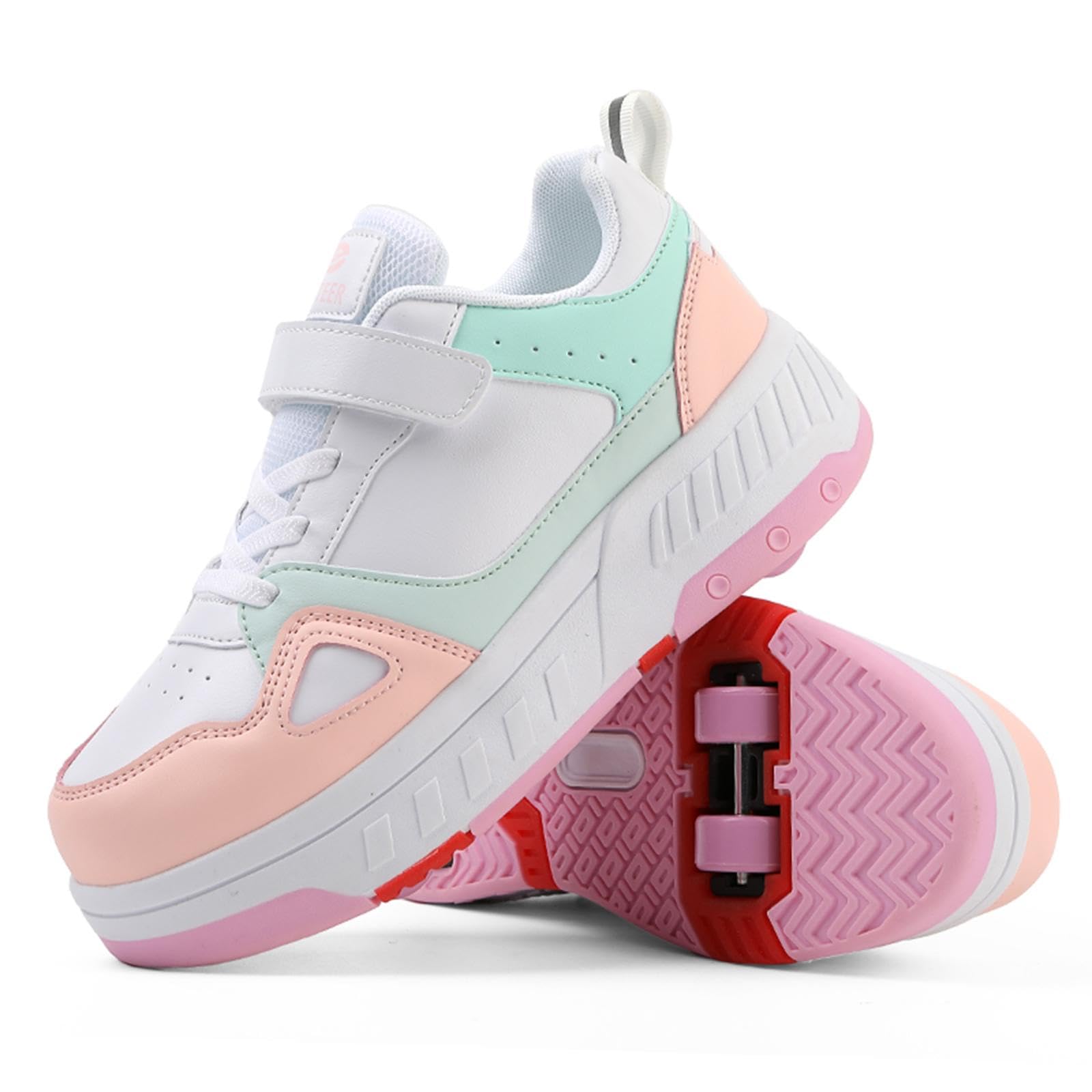 Zapatos con ruedas para niñas y niños, 2 en 1, multifuncionales, con 4 ruedas, zapatillas deportivas para niños y adultos, zapatos de skate