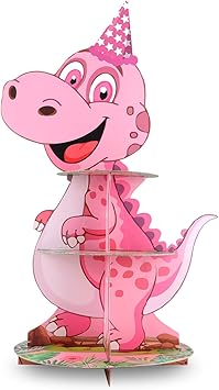 Dinosaur Cupcake Stand, 3 Tier Dinosaur Birthday Party Decorations for Kids Boys Girls Christmas Birthday Baby Shower Party Supplies 1 Pcs