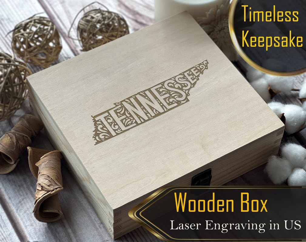 Tennessee Spirit Engraved Wooden Gift Box - Volunteer State Design, Perfect Souvenir or Home Decoration image 3