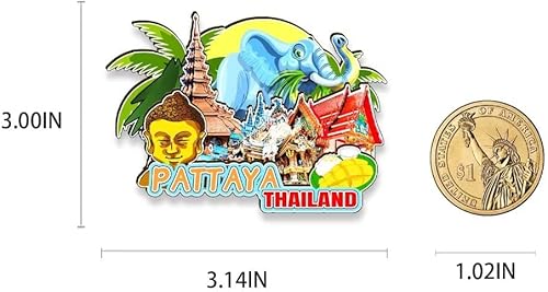 Miniatura 3 de Imán de madera para nevera de Pattaya Tailandia Monumentos 3D de viaje, coleccionables, recuerdos, decoración hecha a mano