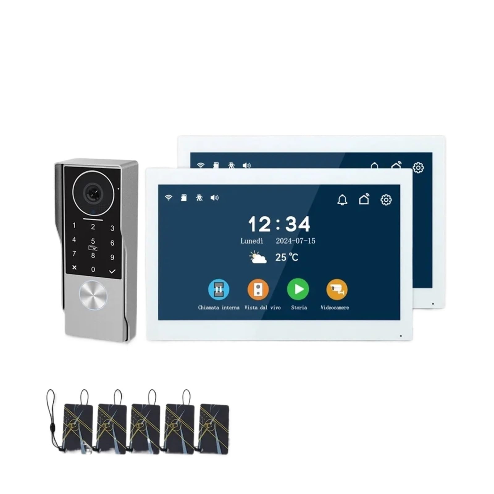 HVSYVVSRL Touch Screen Supports IP Cable1080P Waterproof Camera WIFI7/10-inch IPS2cableTuya Smart Intercom Doorbell With Cable Two Way Audio(1V2 10inch W)