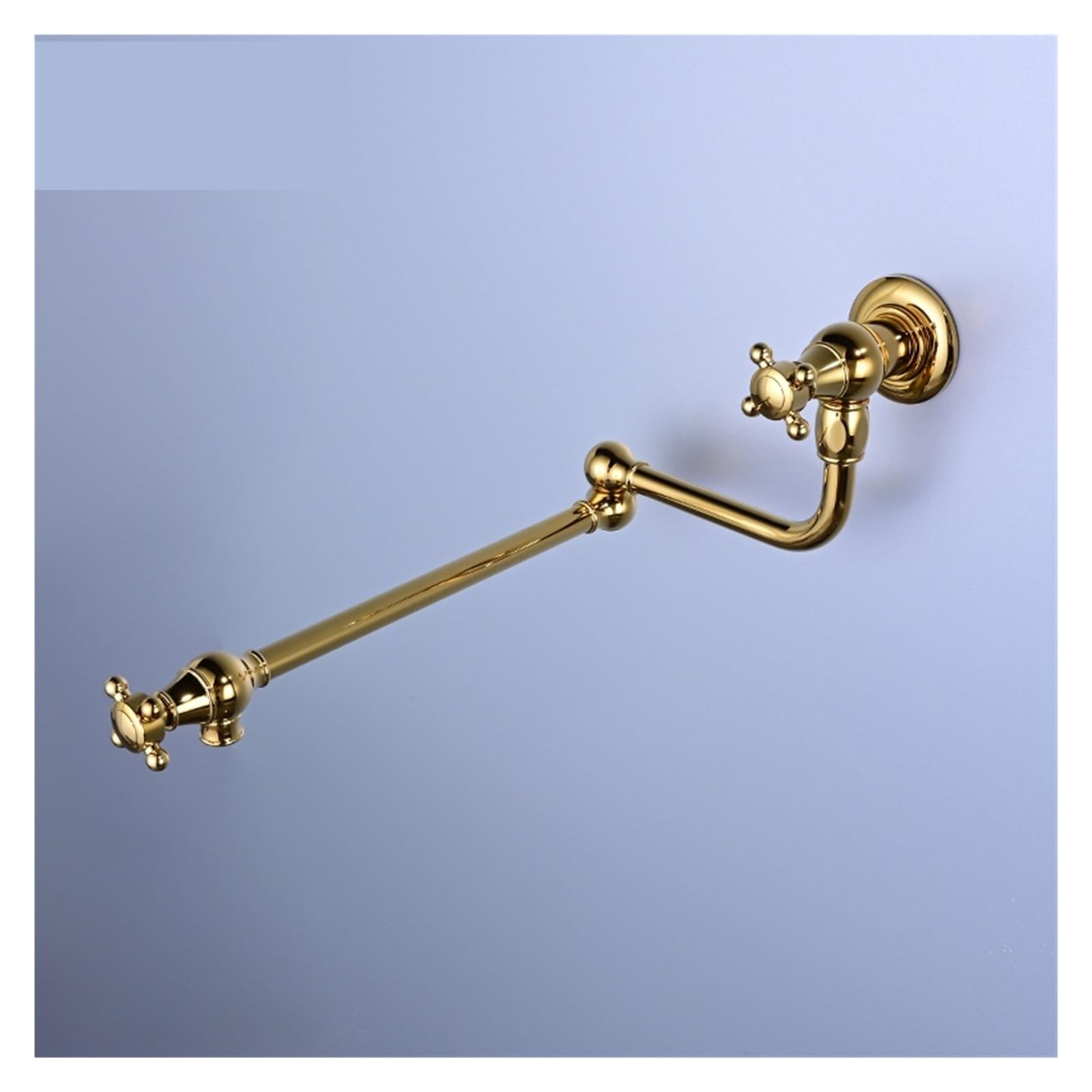 Grifo de cocina plegable latón macizo for llenar ollas, acabado gris cepillado, montaje en pared, giratorio 360 grados, cromado para la mayoría de los escenarios(Chrome)