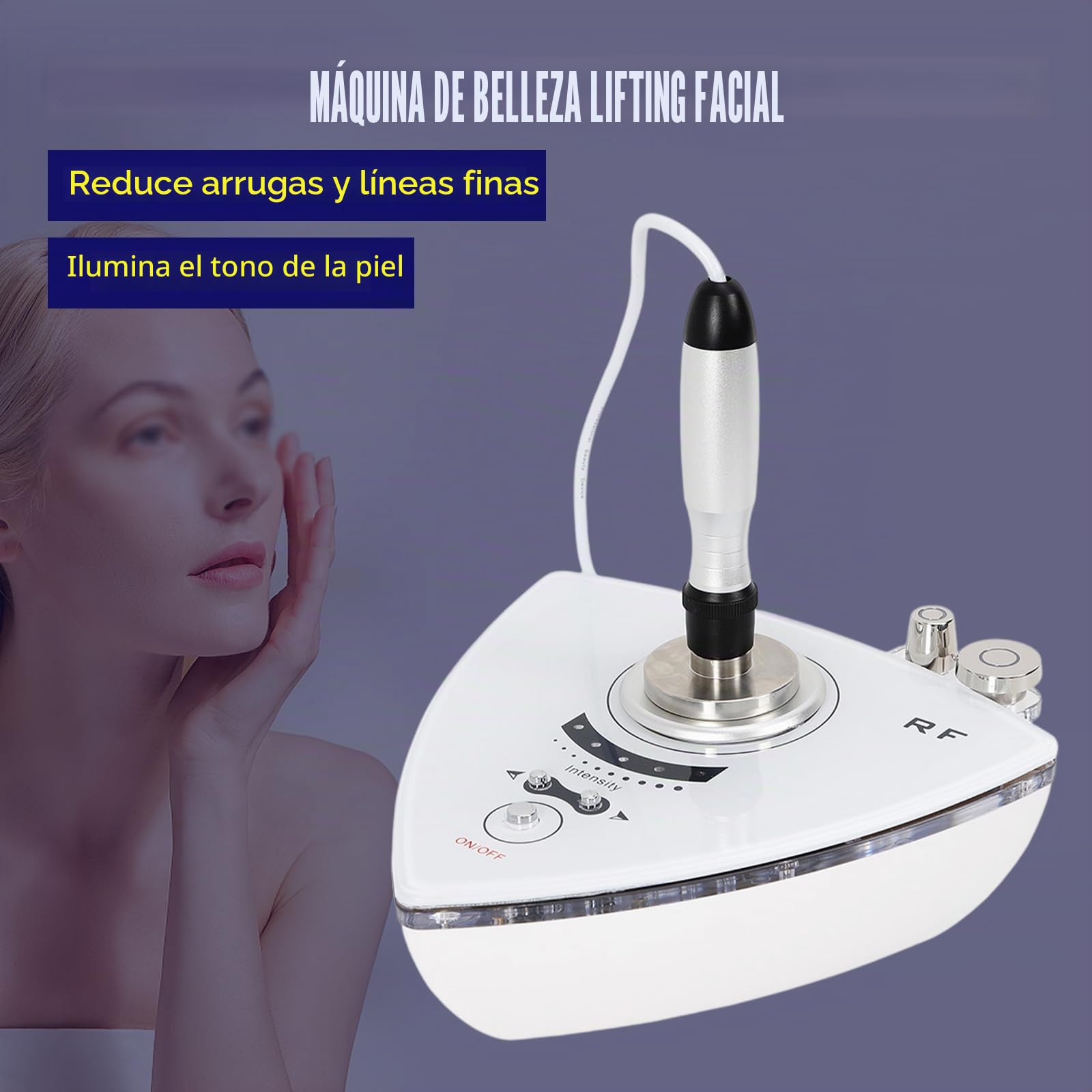 Radiofrecuencia piel antiarrugas máquinas,RF Belleza Máquina Facial Lifting Eyeling,Masaje facial Rejuvenecimiento reafirmante para autolimpieza y cuidado de la piel en salón