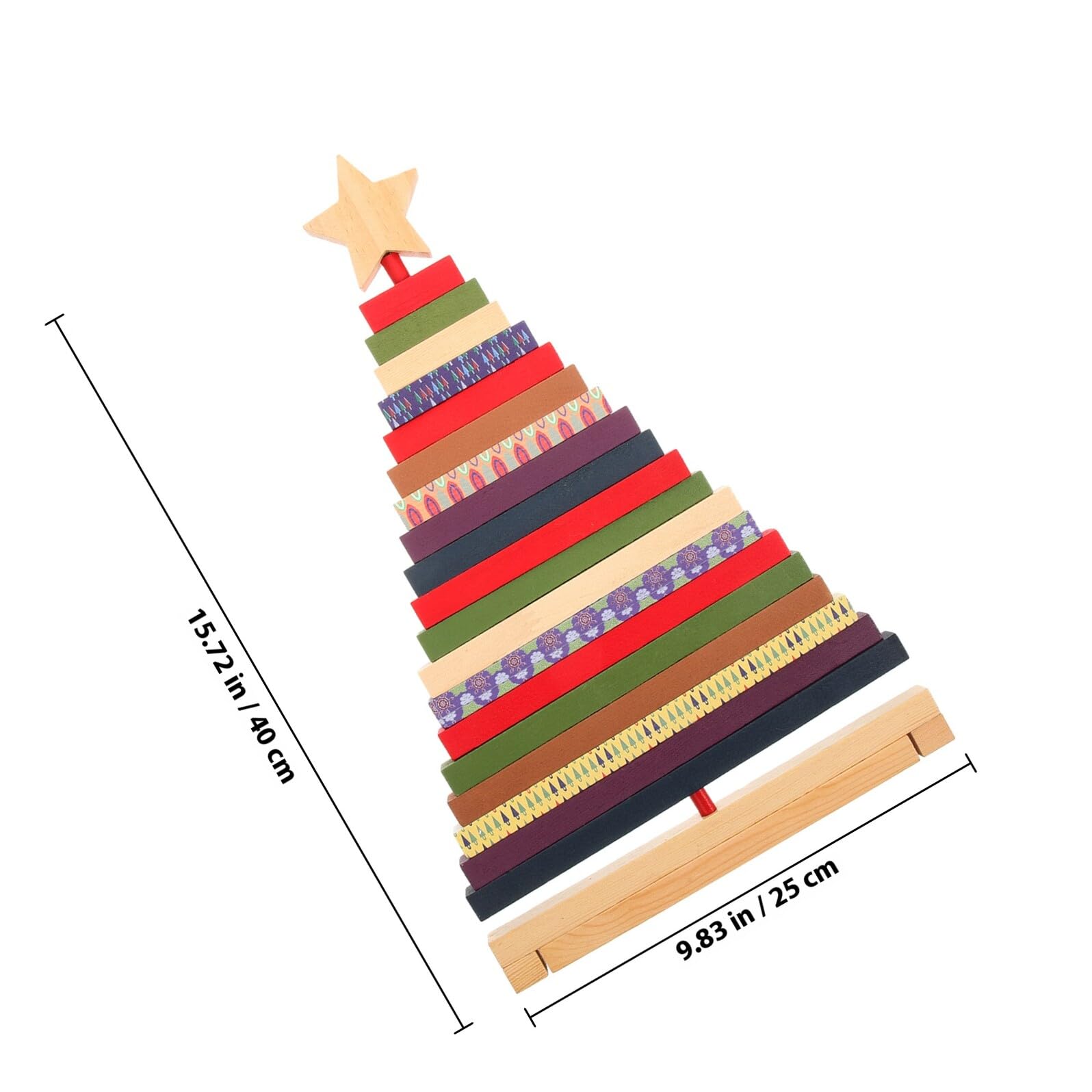 ULTECHNOVO Árbol de Navidad de Madera Giratorio Grande para Escritorio, Adorno Decorativo Navideño Artesanal, Decoración Navideña de Madera para Hogar y Oficina