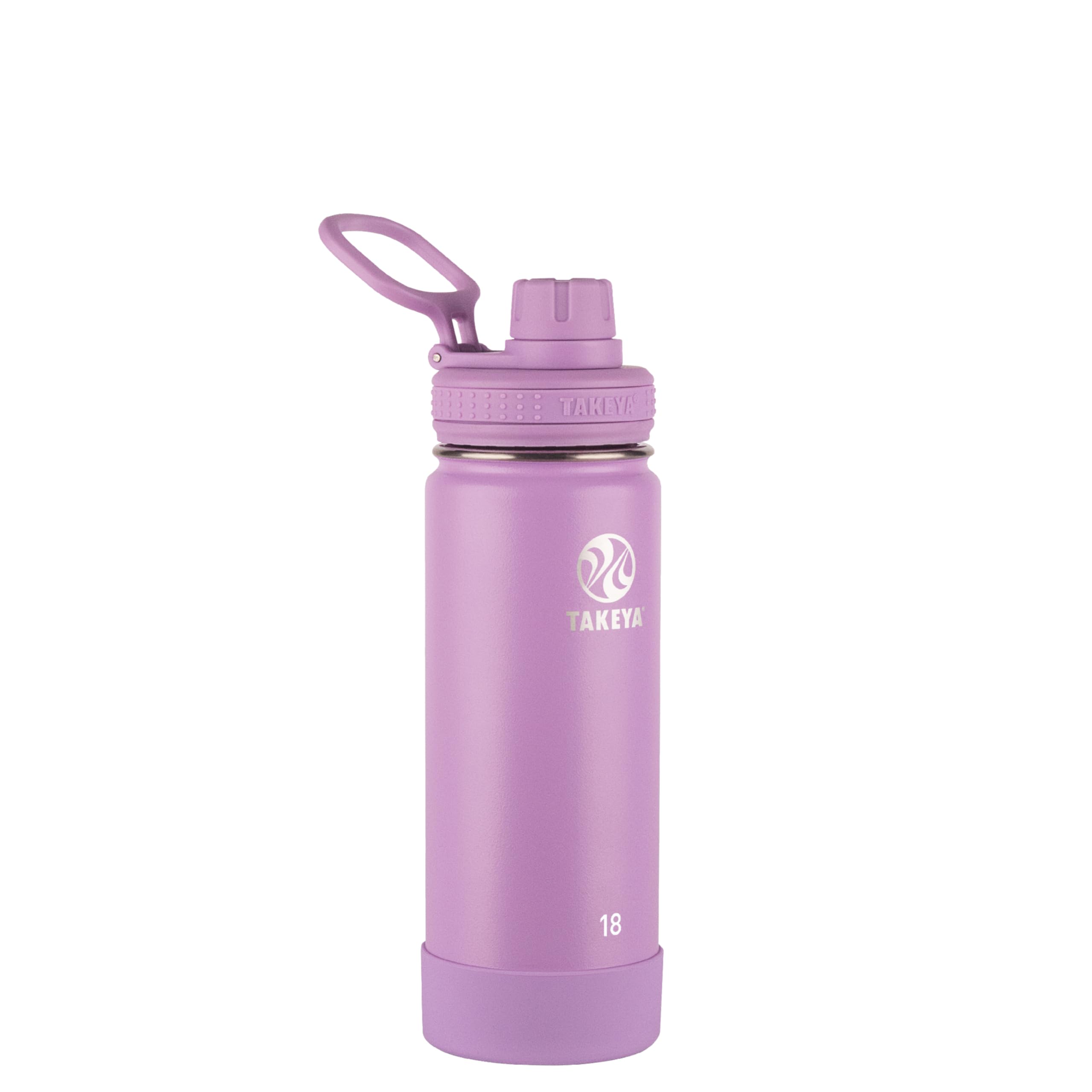Takeya Actives Insulated Stainless Steel Water Bottle with Spout Lid, 18 oz, Lilac