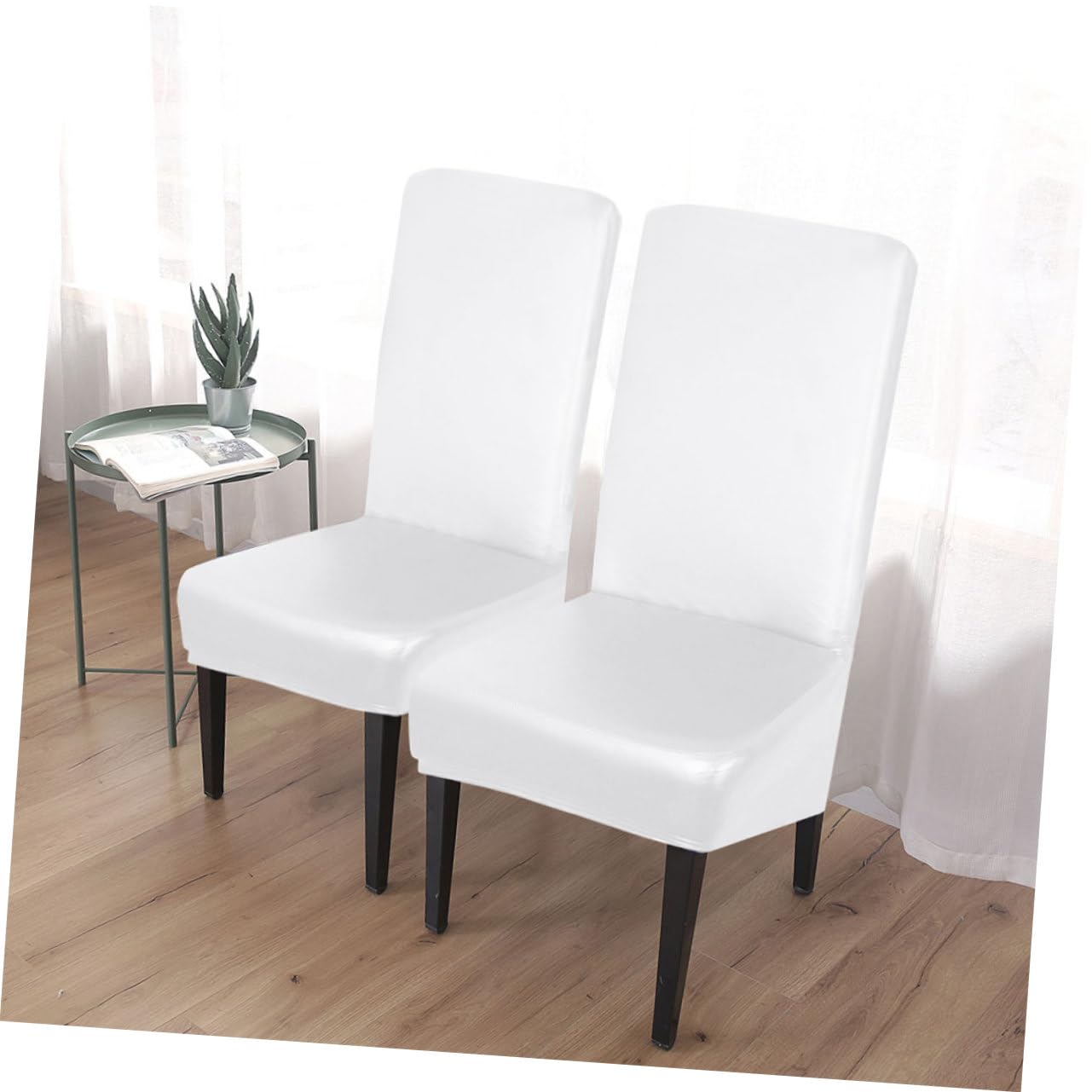 ABOOFAN Fundas de Silla de PU Elásticas 4 Piezas para Comedor
