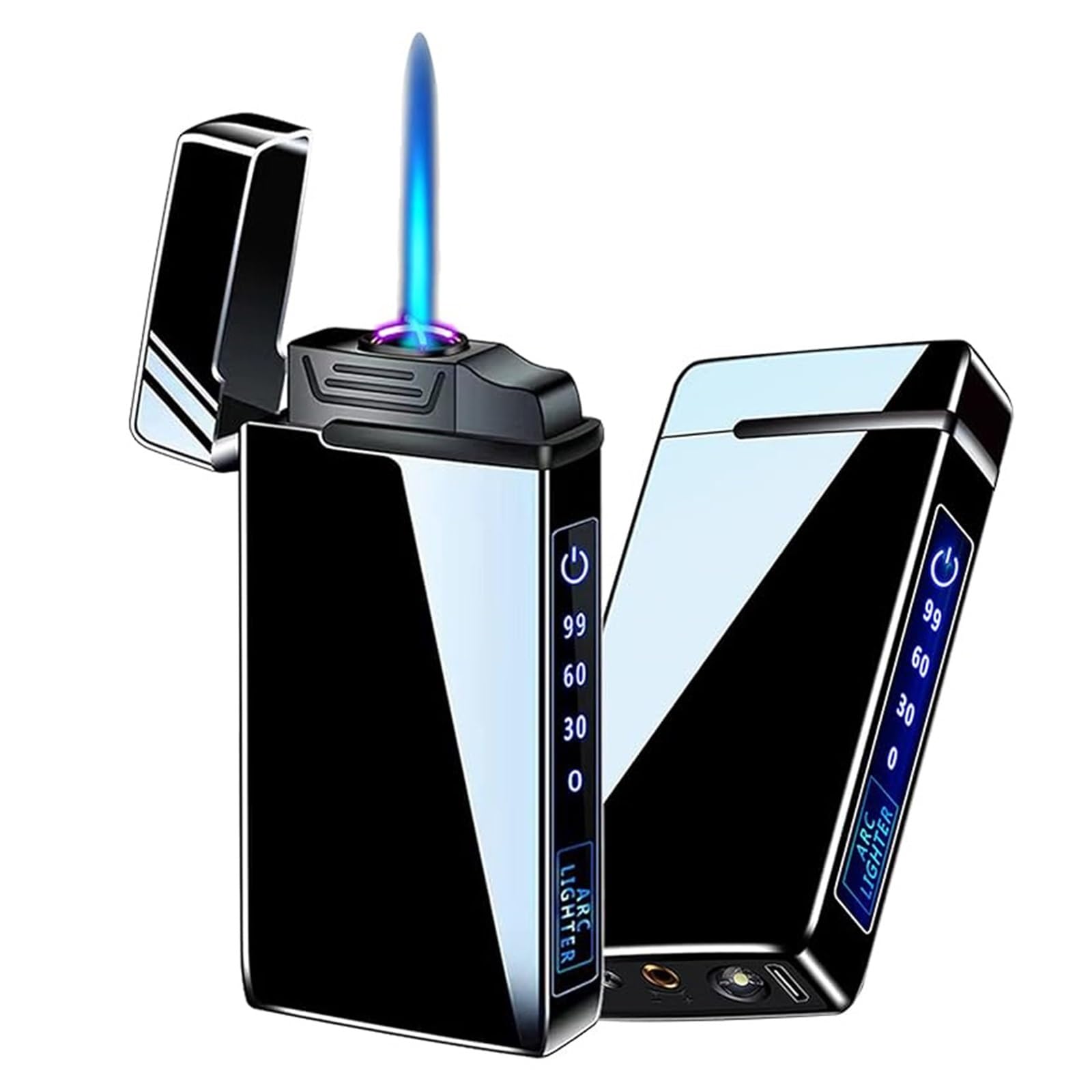Metal Windproof Dual-Flame Lighter — Versatile Use, Ideal for BBQs, Outdoors, and as a Gift for Men(A)
