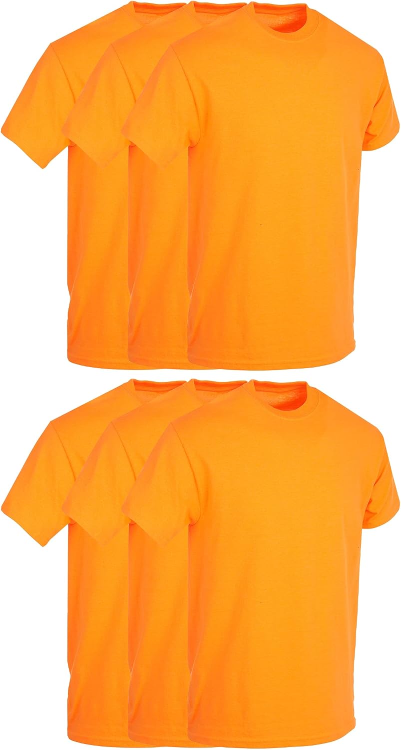 BILLIONHATS 12 Pack Men's Cotton Short Sleeve Lightweight T-Shirts, Bulk Crew Tees for Guys, Solid Bright Colors T-Shirt
