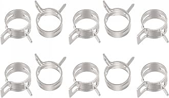 sourcing map 10pcs 13mm Spring Band Type Action Fuel/Silicone Vacuum Hose Pipe Clamp Low Pressure Air Clip Clamp, Nickel Plated