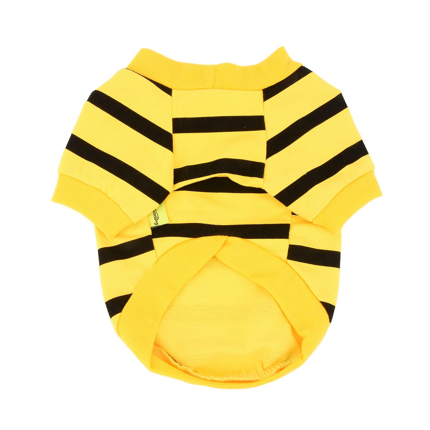 Zunea Dog Shirts for Small Dogs Summer Basic T-Shirt Striped Puppy Clothes Sequins Love Heart Sweatshirt Soft Cotton Short Sleeve Tee Shirt Pet Chihuahua Pullover Apparel Darkyellow M - Image 4