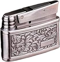 Retro Windbreaker Lighter, Handmade Fuel Lighter, Reusable Antique Windproof Cigarette Lighter, Novel Soft Flame Kerosene Lighter Collection Decorative Gift - Fuel Free (Color : A)