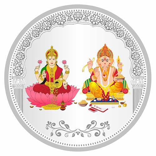 Sikkawala Laxmi Ganesh Color 999 Silver Coin