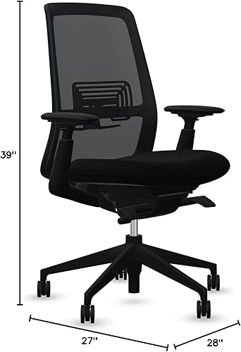 Miniatura 2 de Haworth Soji - Silla de escritorio para oficina en casa o espacio de trabajo, brazos totalmente ajustables y respaldo de malla flexible (con soporte
