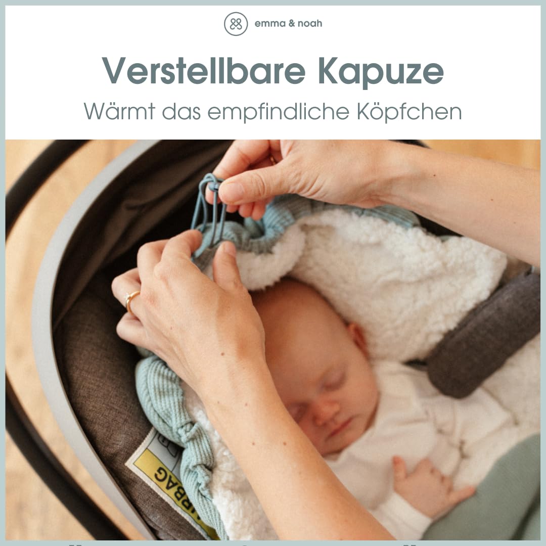 emma & noah Coperta con Piedi, 0-8 Mesi, Coperta per Ovetto, Maxi Cosi®, Seggiolino Autunno Inverno Foderato, Massima libertà di movimento (Essential Berry)