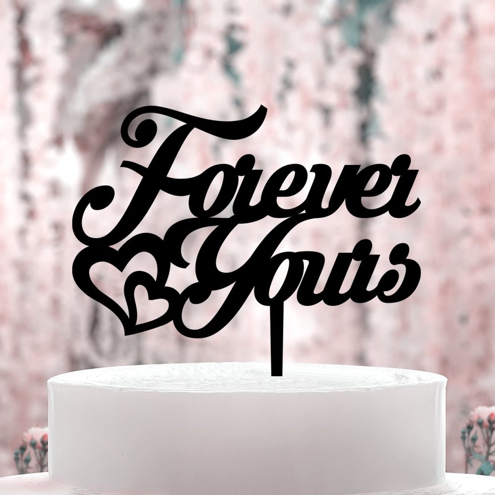 Always And Forever Cake Topper, Topper per torta di nozze Always And Forever, decorazione per torte di prova, migliore decorazione per feste di nozze (sempre e per sempre), acrilico nero