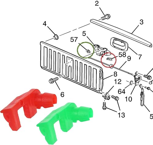 Miniatura 6 de 3 pares de clips de retención de varilla para manija de puerta trasera izquierda y derecha compatibles con Chevy Silverado GMC Sierra OEM 88981030,