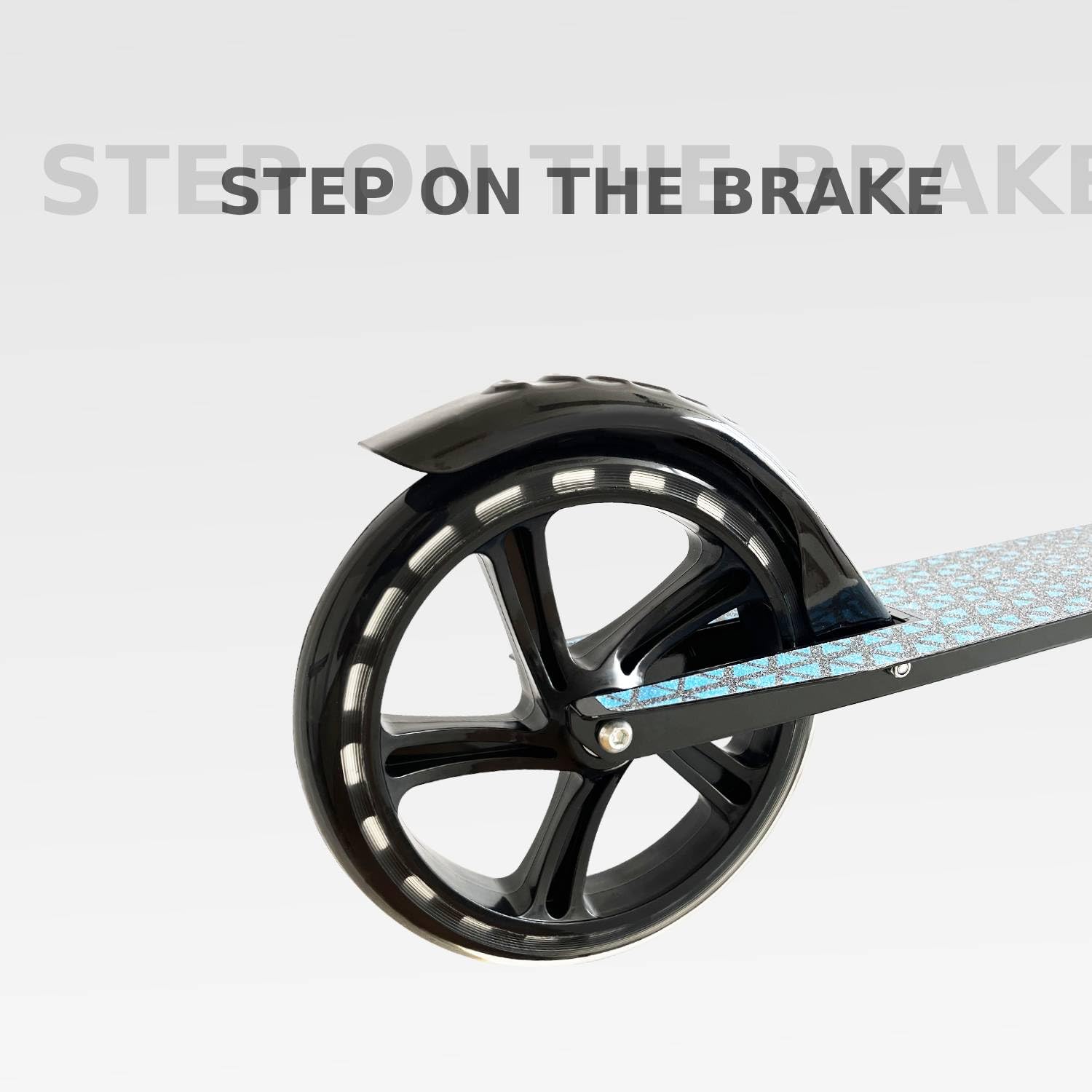 ZWHEEL Patinete Plegable para Adultos y Niños, Manillar Ajustable, Ruedas Grandes de 20cm, Freno Trasero, Carga Máxima 100kg